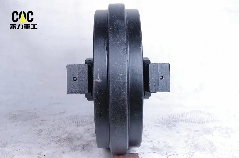 2021 Good Quality Excavator Undercarriage Front Idler - Wholesale fabricated idler roller excavator track idler for HYUNDAI R130 front idler wheel – Heli detail pictures