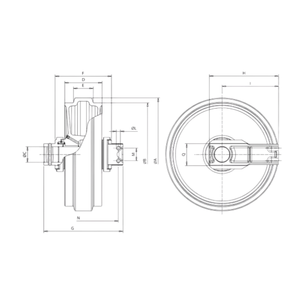 PC200 front idler